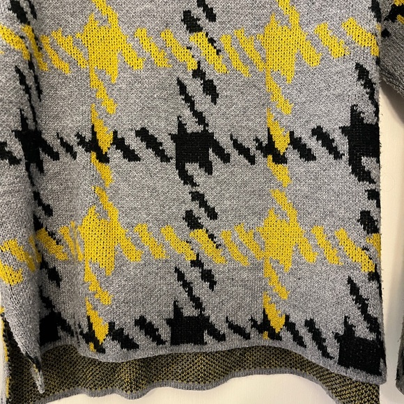Jamison Arlo Evereve Houndstooth Gray Yellow Pullover Sweater Sz small - Picture 5 of 5